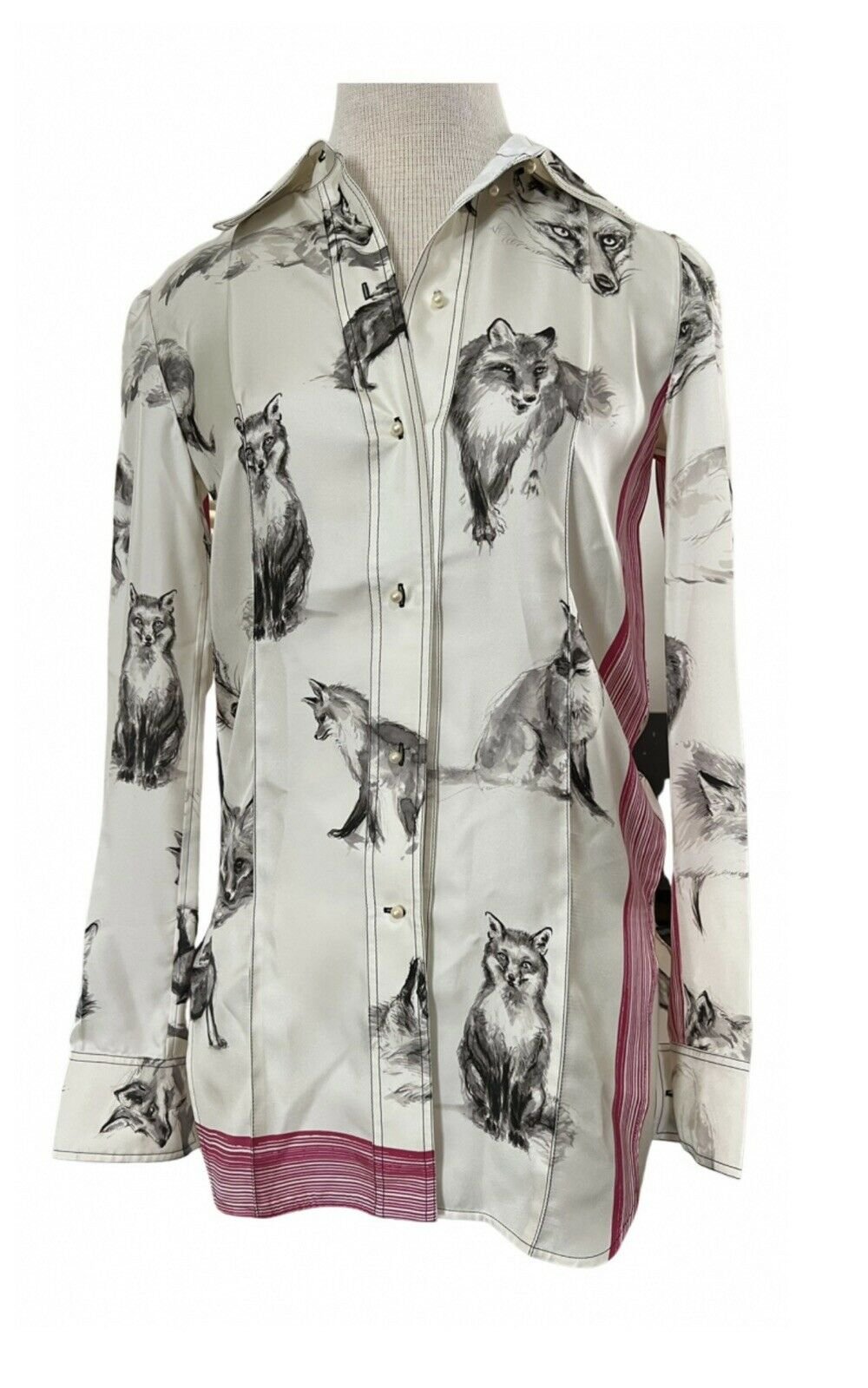 Céline Fox-Print Silk Shirt — UFO No More Céline Fox-Print Silk Shirt — UFO No More